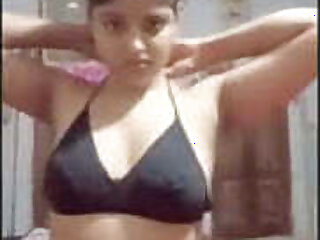 Mast chubby cute brunette girl bikini bra nd panty