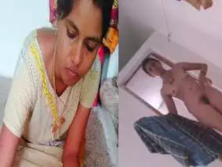 Indian wife strips naked in front of webcam